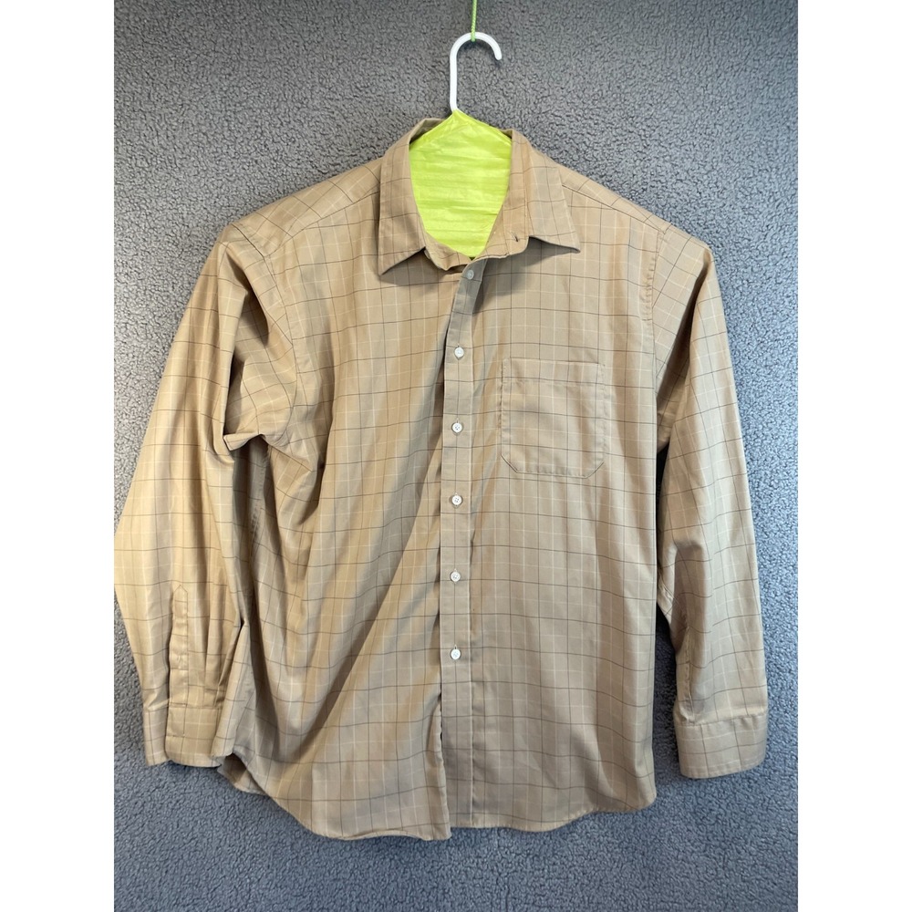 Haggar Shirt Mens XL Plaid‎ Long Sleeve Button Up Preppy